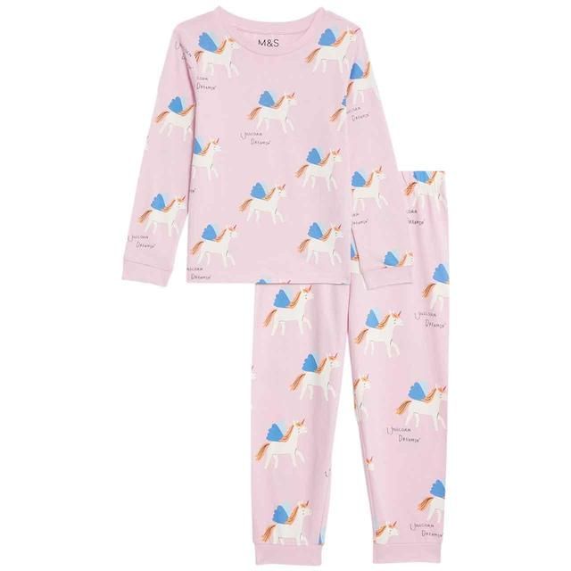 M&S Unicorn Pyjamas 2-7 Years Pink