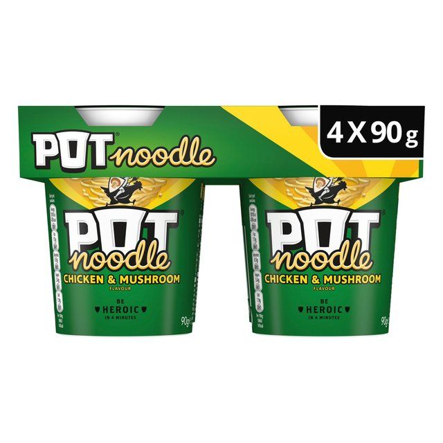 Pot Noodle 4 Pack Chicken & Mushroom   360g