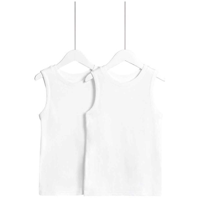 M&S Thermal Vest 2-12 Years White 2 Pack