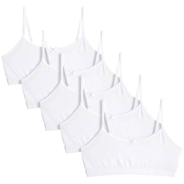 M&S Collection Cotton Rich Crop Tops 9-16 Years 5 Pack White