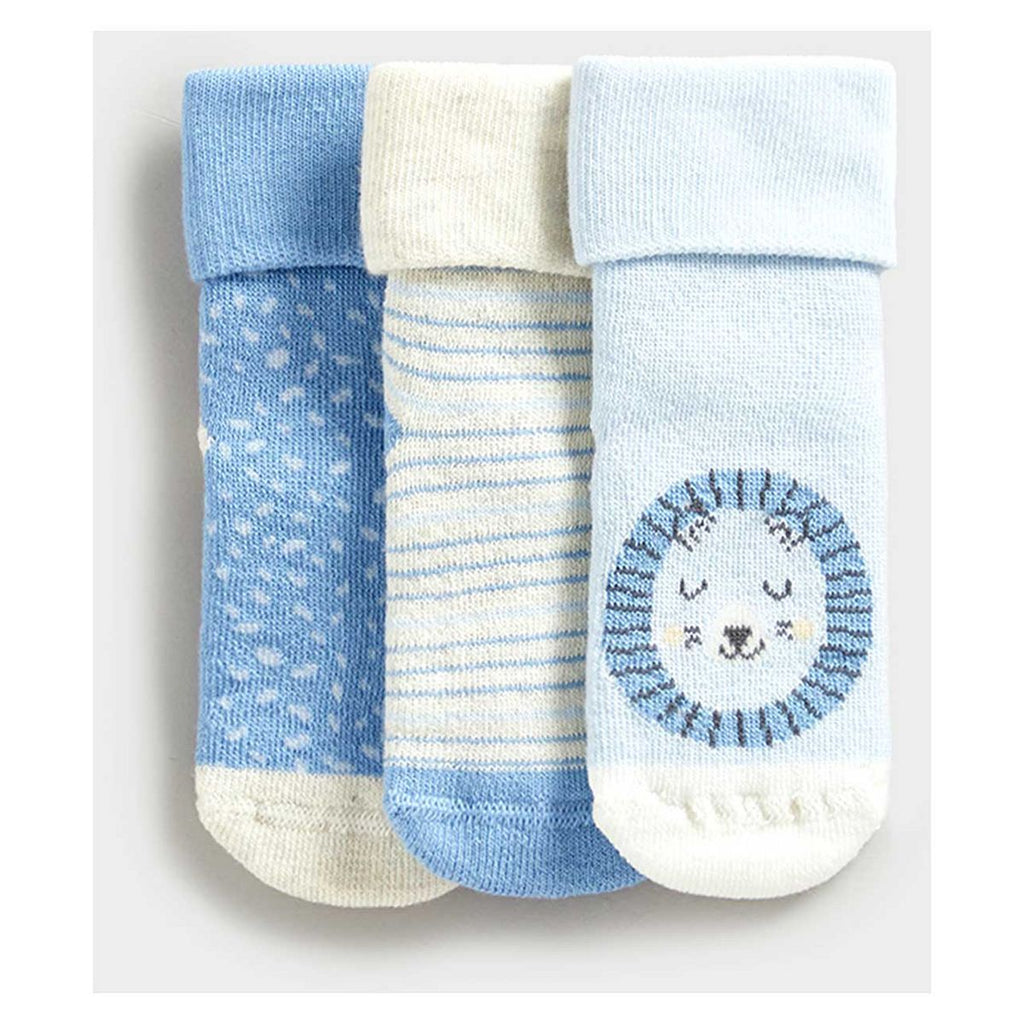 Mothercare Lion Terry Baby Socks - 3 Pack