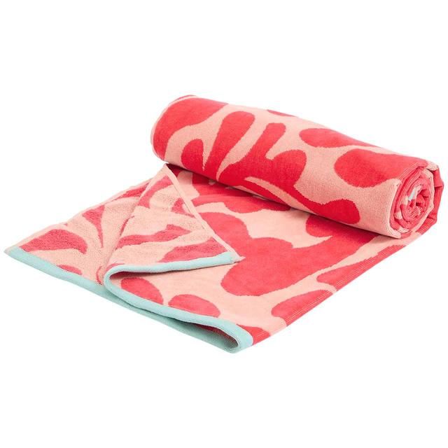 M&S Collection Pure Cotton Coral Beach Towel Red