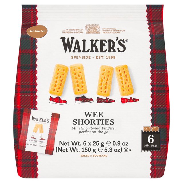 Walker's Shortbread Wee Shorties Mini Shortbread Fingers Multipack   6 x 25g GOODS M&S   