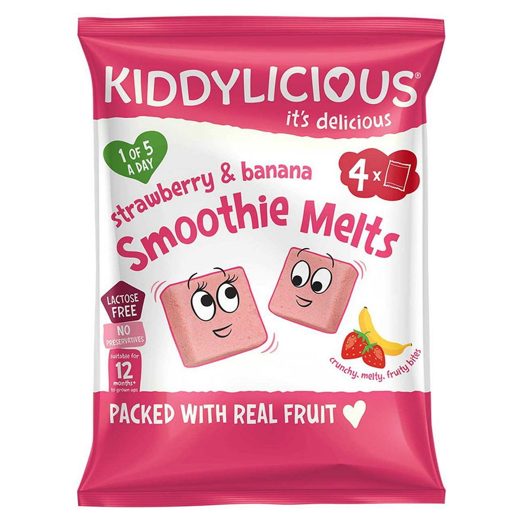 Kiddylicious Strawberry & Banana Smoothie Melts Multipack 4x6g