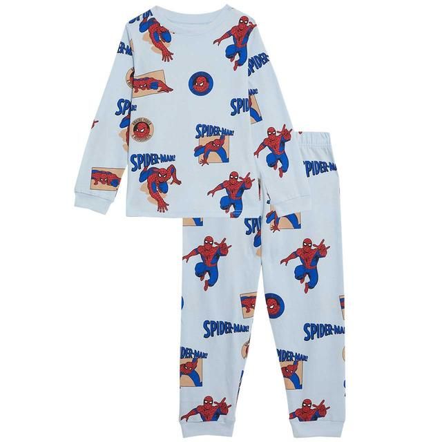 M&S Spiderman Pyjamas 2-7 Years Light Blue