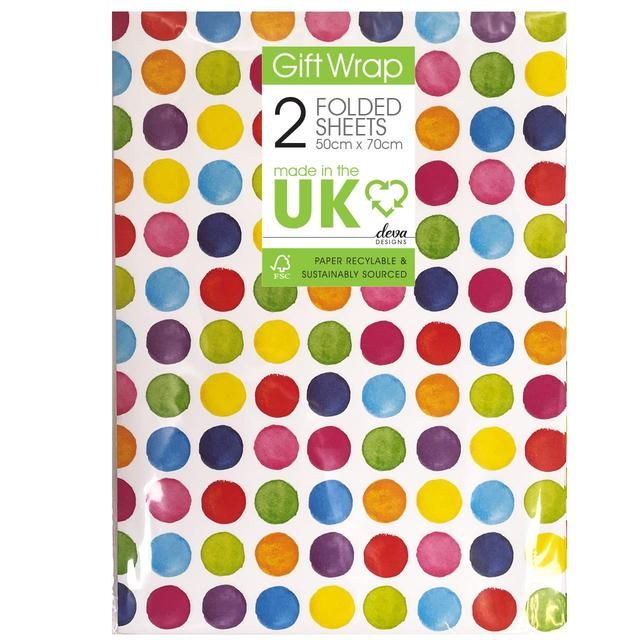 Painted Dots Gift Wrap Sheets   2 per pack GOODS M&S   