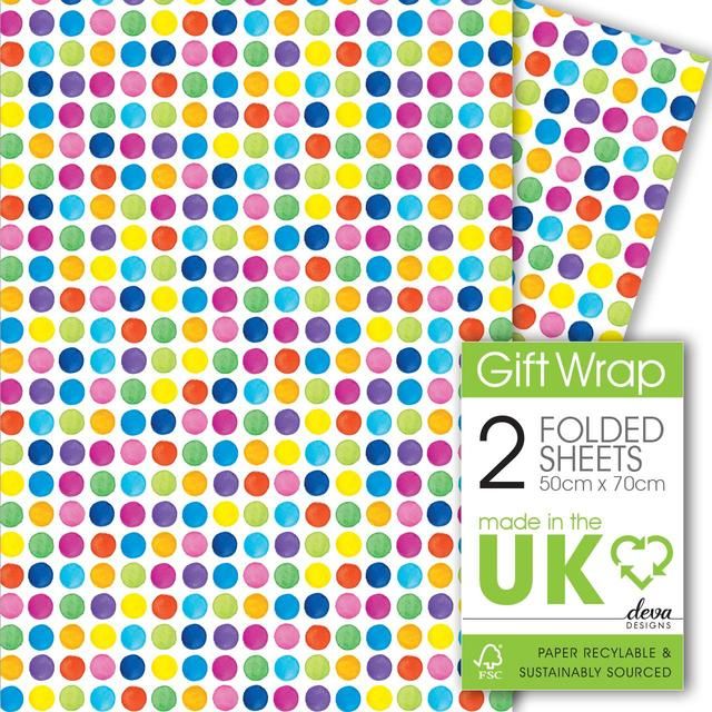 Painted Dots Gift Wrap Sheets   2 per pack GOODS M&S   