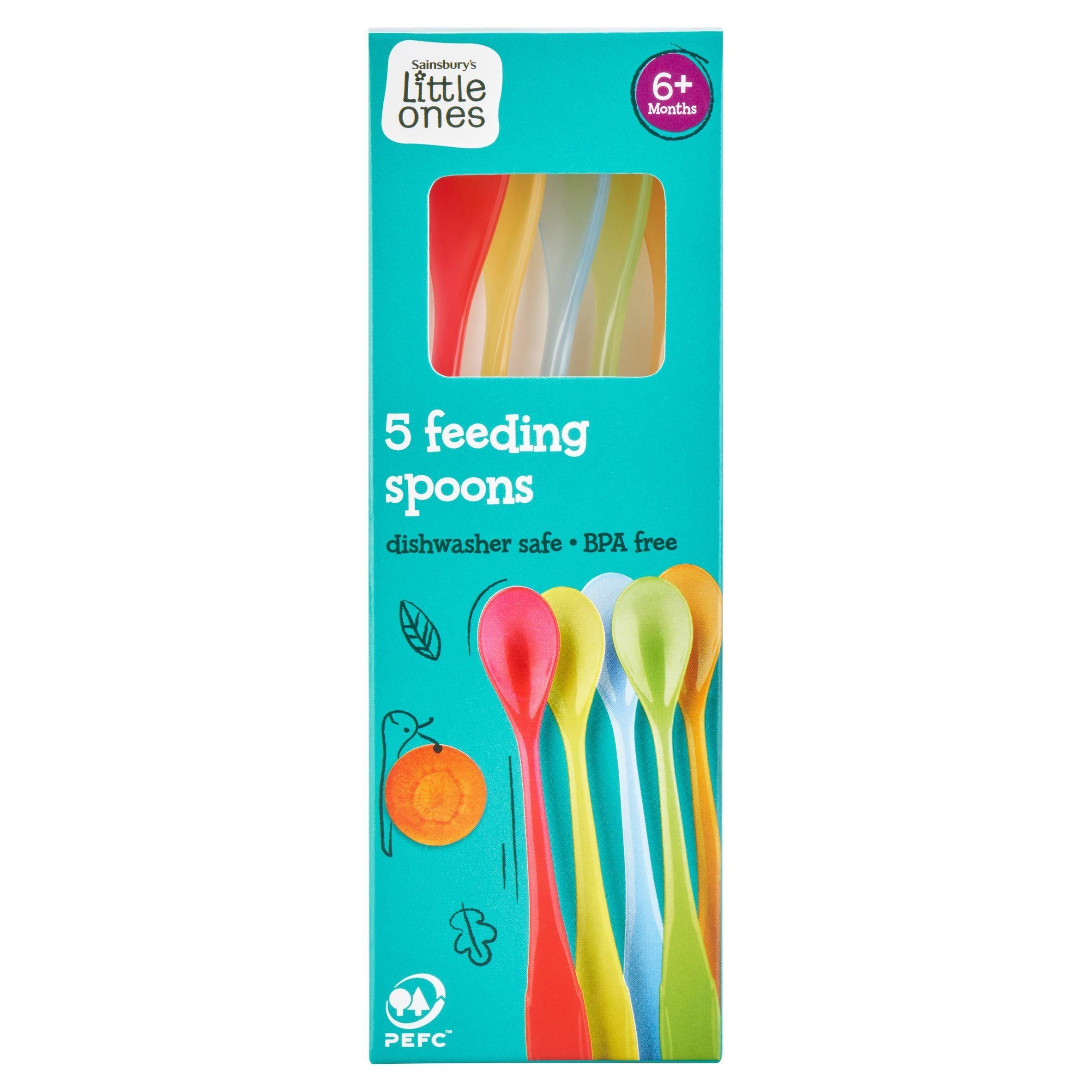 Sainsbury's Little Ones 5 Feeding Spoons 6+ Months accessories Sainsburys   