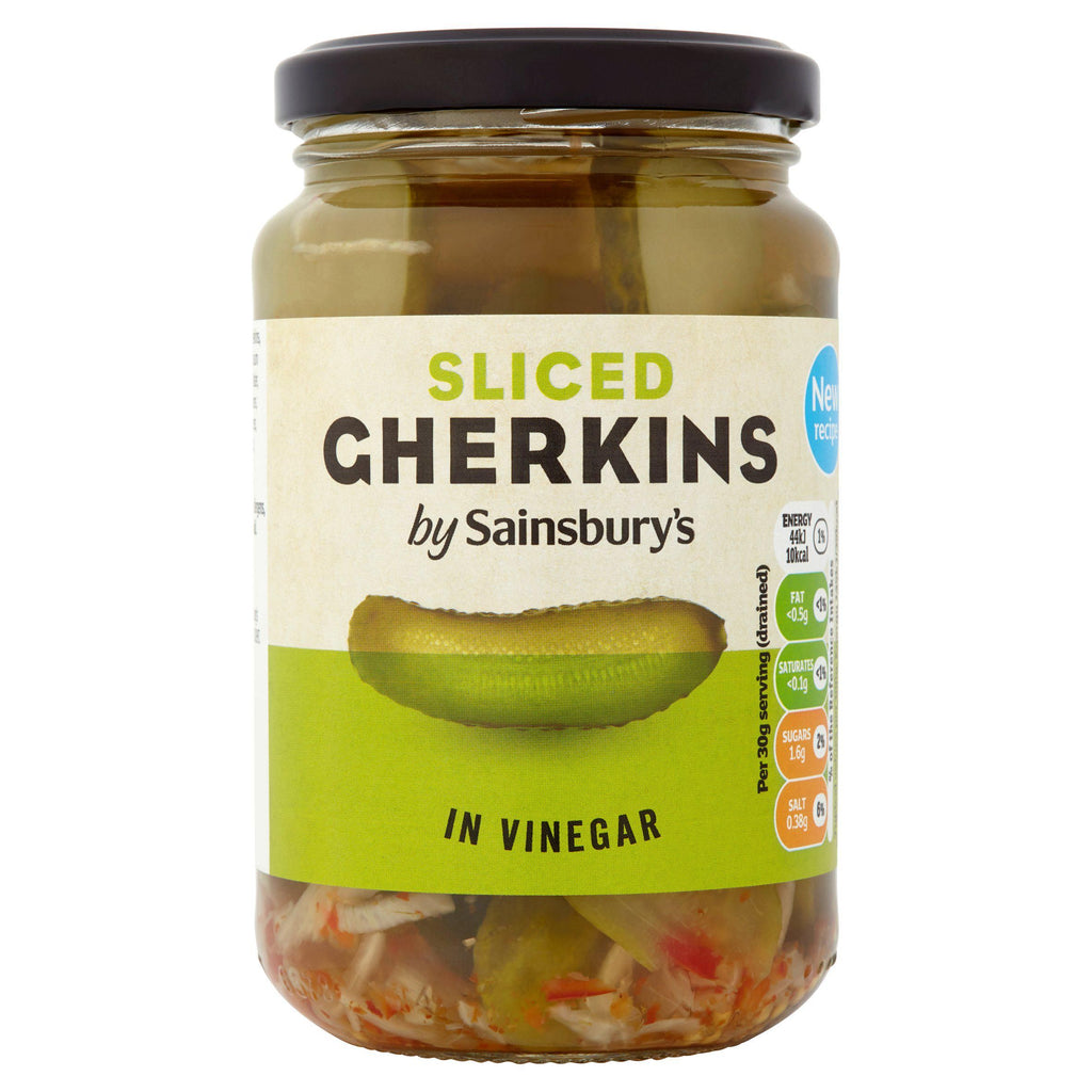 Sainsbury's Sliced Gherkins in Vinegar 340g (180g*)