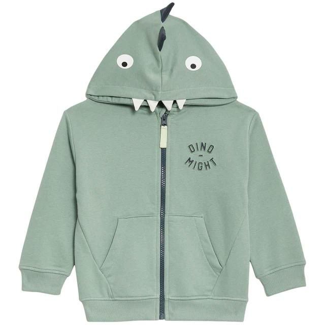 M&S Monster Spike Zip Hoodie 2-7 Years Green GOODS M&S   