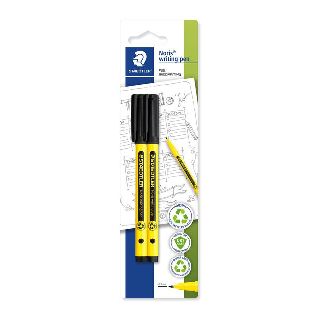 STAEDTLER Noris Handwriting Pen Black 2pk   2 per pack