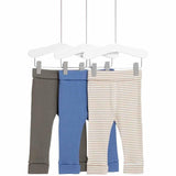 M&S Plain & Striped Leggings 3 Pack 0 Months-3 Years Blue GOODS M&S   