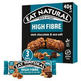 Eat Natural Fibre Dark Chocolate Sea Salt Fruit  Nut Cereal Bars 3x40g