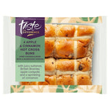 Sainsburys Apple  Cinnamon Hot Cross Buns Taste the Difference x4 280g