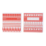 Habitat Deck the Halls Square Red  White Scandi 10pk
