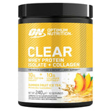 Optimum Nutrition Clear Whey Protein Isolate  Collagen Powder Summer Fruit Ice Tea 240g