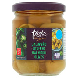Sainsburys Jalapeño Stuffed Halkidiki Olives Taste the Difference 190g 110g