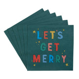 Sainsburys Home Lets Get Merry Text Design Napkin 20pk