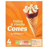Sainsburys Toffee  Vanilla Cones 4x110ml