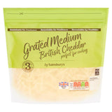 Sainsburys British Medium Grated Cheddar Cheese 500g