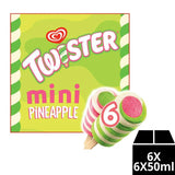 Walls Twister Mini Pineapple Ice Cream Lollies 6x50ml