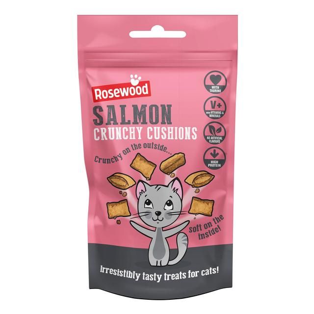 Rosewood Salmon Crunchy Cushions For Cats   60g