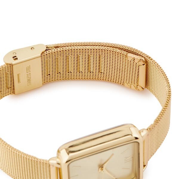 Superdrug Studio Gold Tone Square Mesh Strap Watch