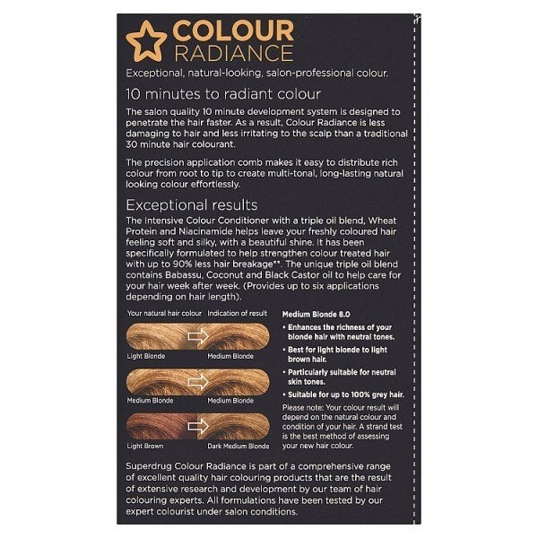 Superdrug Colour Radiance 8.0 Medium Blonde GOODS Superdrug   