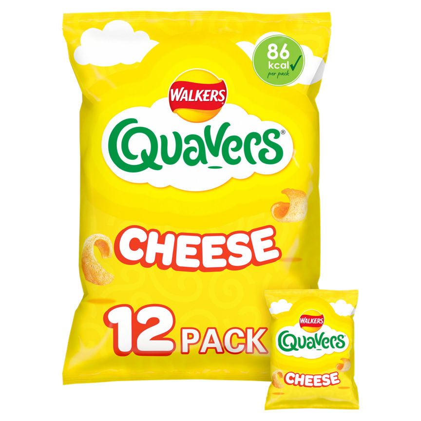 Walkers Quavers Cheese Light Curly Multipack Crisps