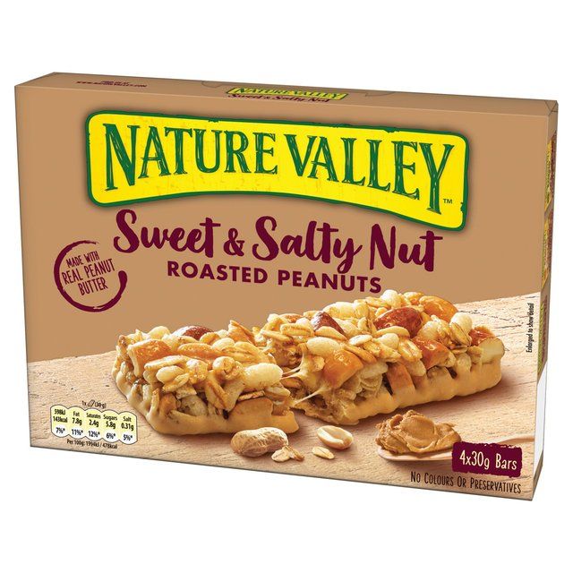 Nature Valley Sweet & Salty Nut Roasted Peanuts Bars   4 x 30g Cereals M&S   