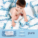 Pura Flushable Baby Wipes, 10 x 70 pack, (700 Wipes) GOODS Superdrug   