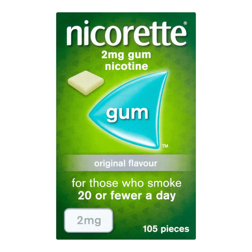 Nicorette Gum Pieces Original Flavour Quit Smoking Aid x105 2mg