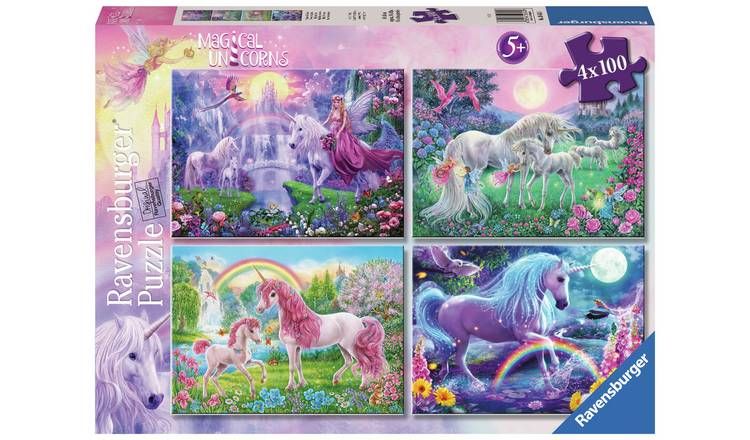 Ravensburger Magical Unicorn 4x100 Piece Puzzle Bumper Pack