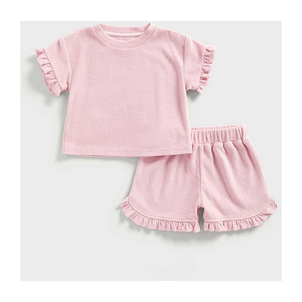 Mothercare Pink Towelling Shorts and T-Shirt