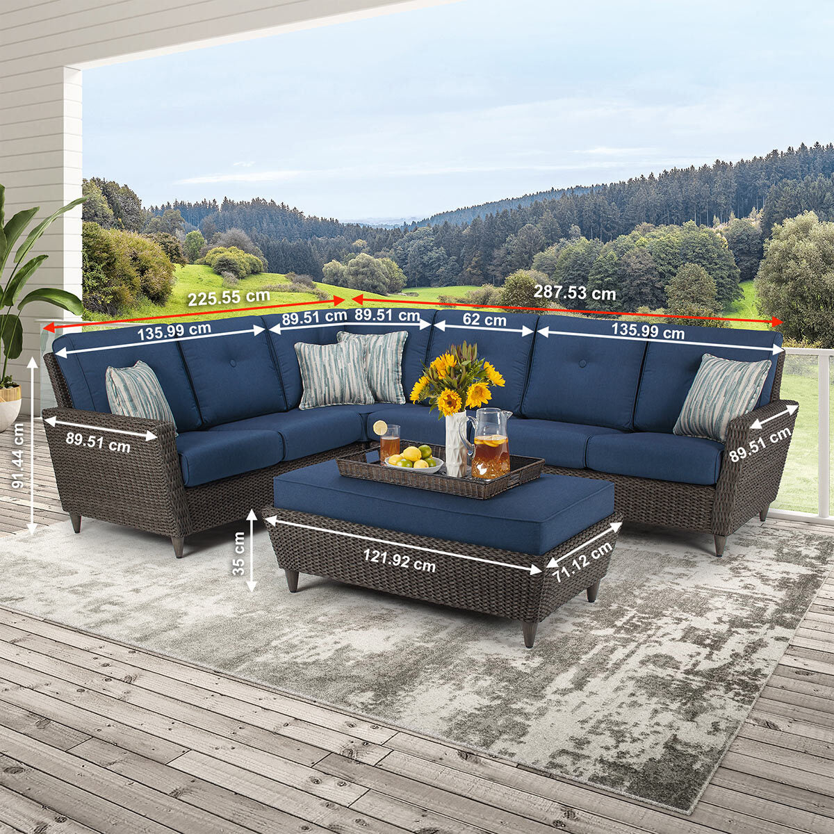 West Coast Casual 5 Piece Woven Sectional Patio Set GOODS Costco UK