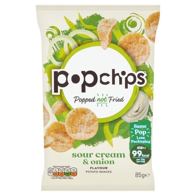 popchips Sour Cream & Onion Sharing Crisps   85g