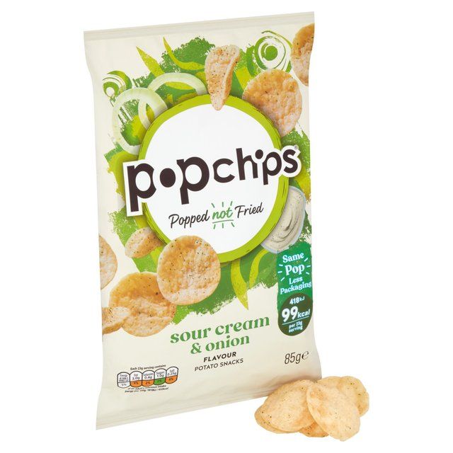 popchips Sour Cream & Onion Sharing Crisps   85g