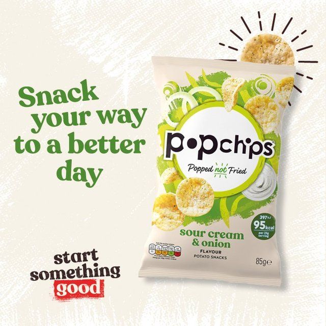 popchips Sour Cream & Onion Sharing Crisps   85g GOODS M&S   