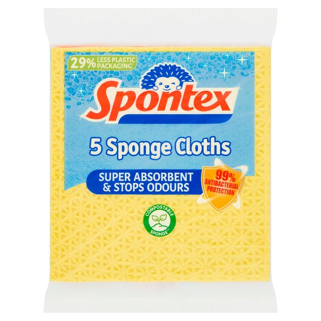 Spontex Sponge Cloths   5 per pack