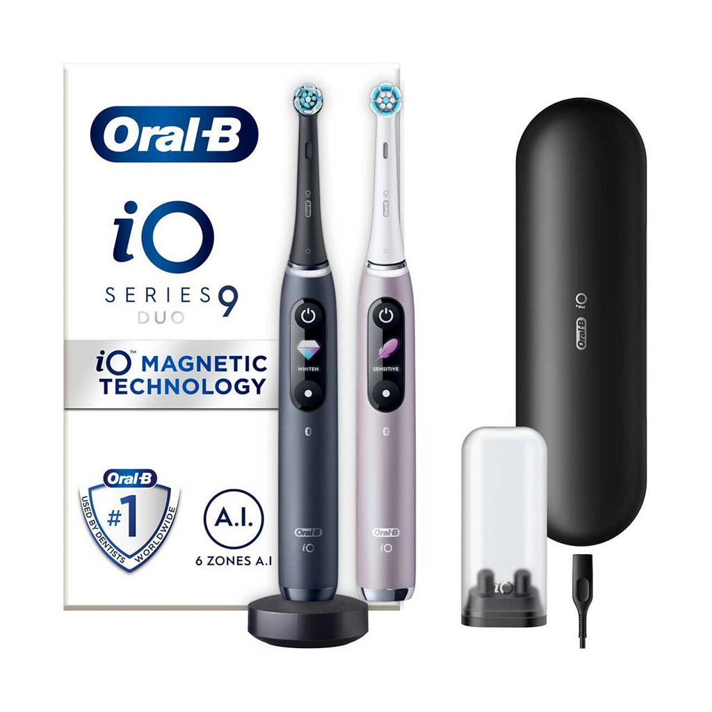 Oral-B iO9 Electric Toothbrush Black & Rose - Duo Pack