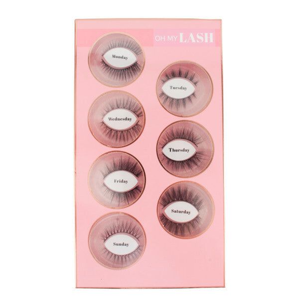 Oh My Lash Monday to Sunday Black Faux Mink False Lashes Set