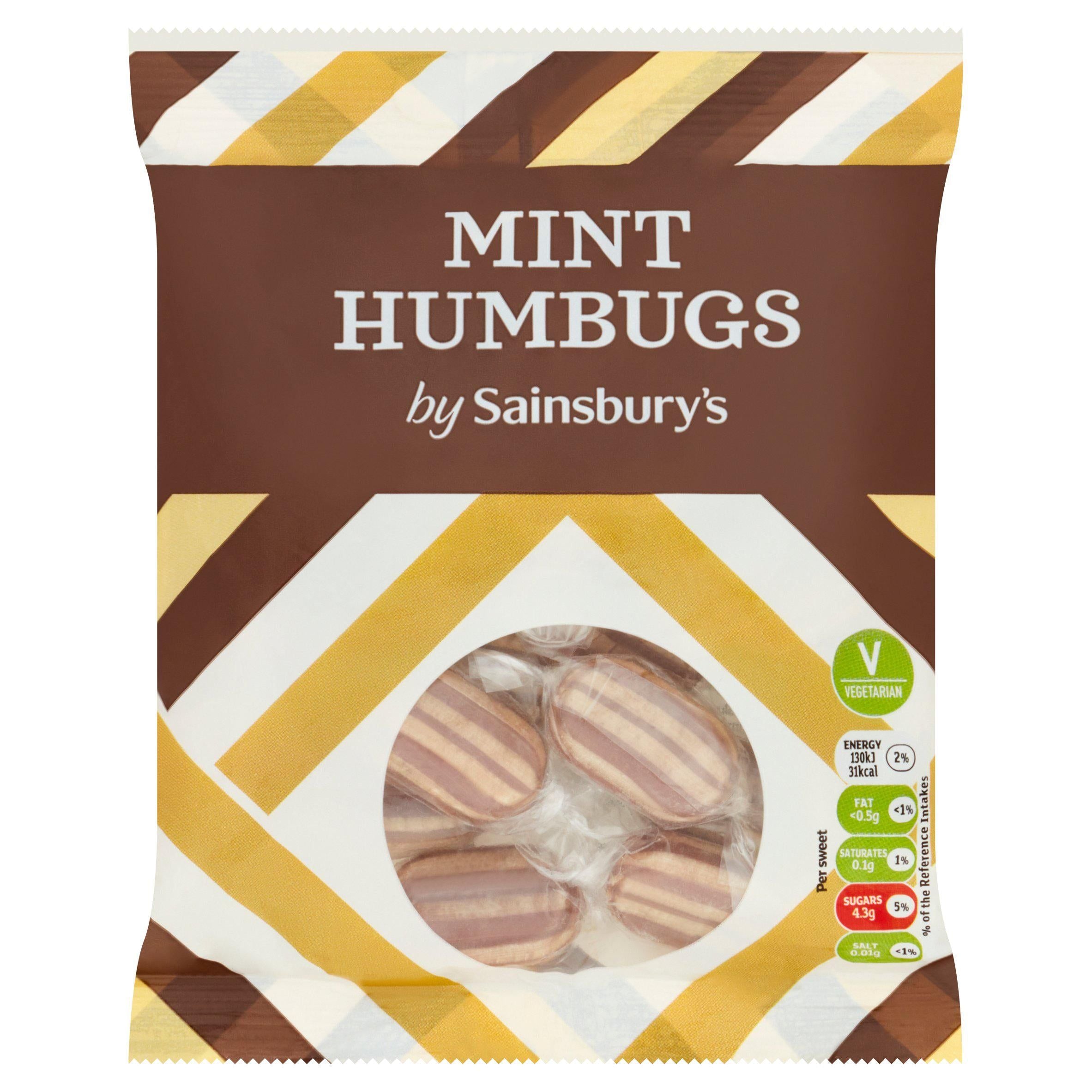 Sainsbury's Mint Humbugs 200g sweets Sainsburys   