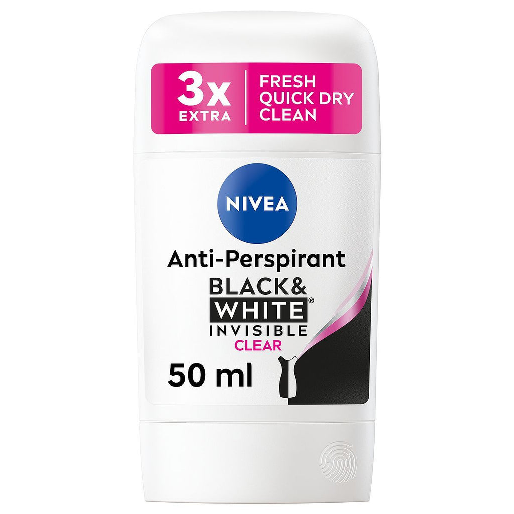 NIVEA Black & White Clear Anti-Perspirant Deodorant Stick 50ml