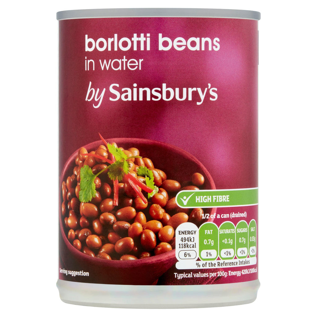 Sainsbury's Borlotti Beans In Water 400g (235g*)