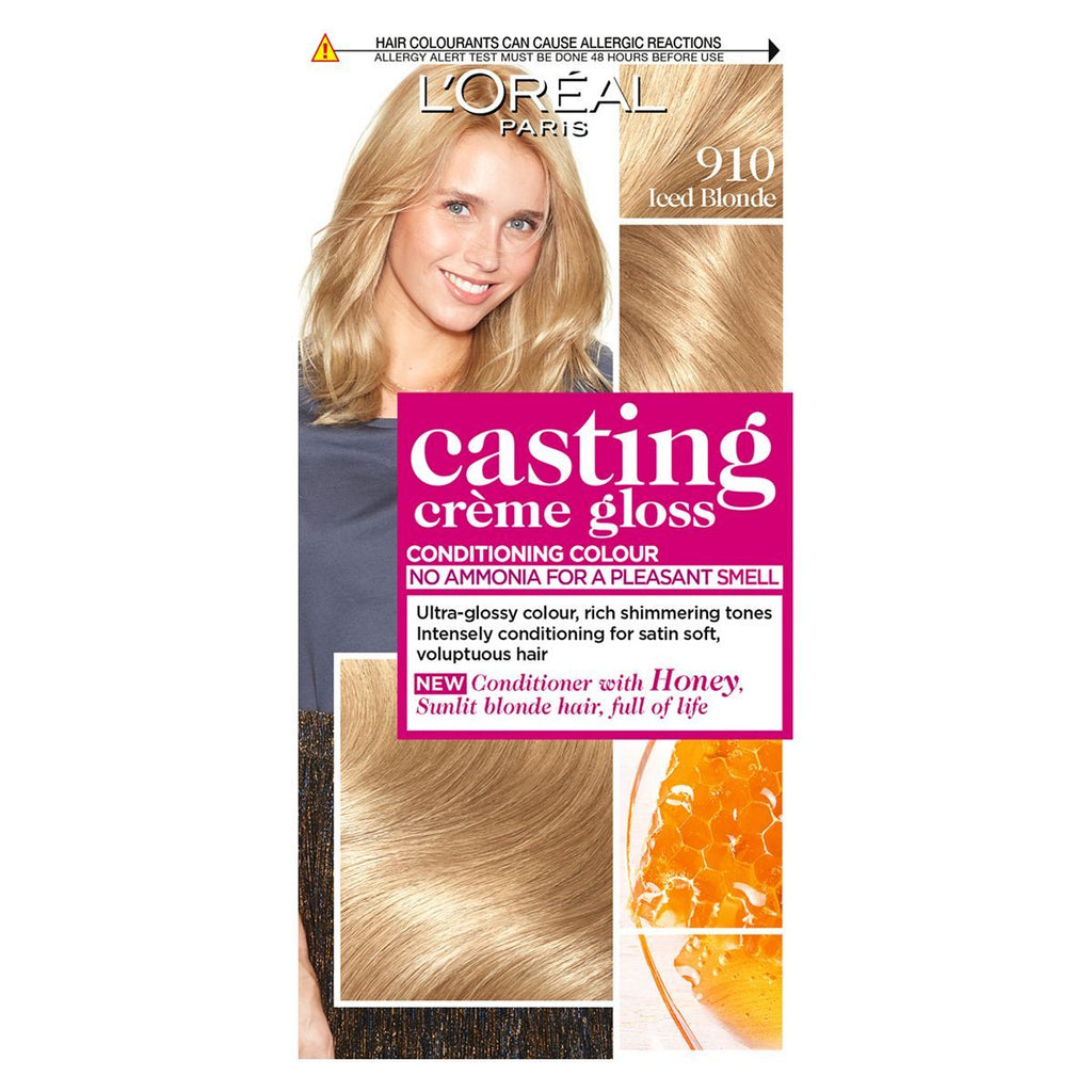 L'Oreal Paris Casting Creme Gloss Semi-Permanent Hair Dye, Blonde Hair Dye 910 Iced Blonde