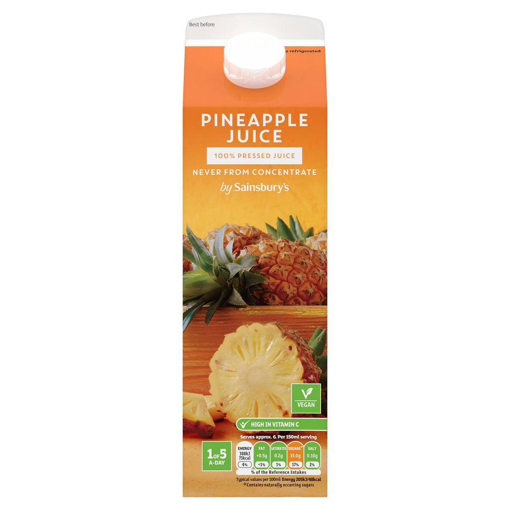 Sainsbury's 100% Pure Squeezed Pineapple Juice, Not From Concentrate 1L