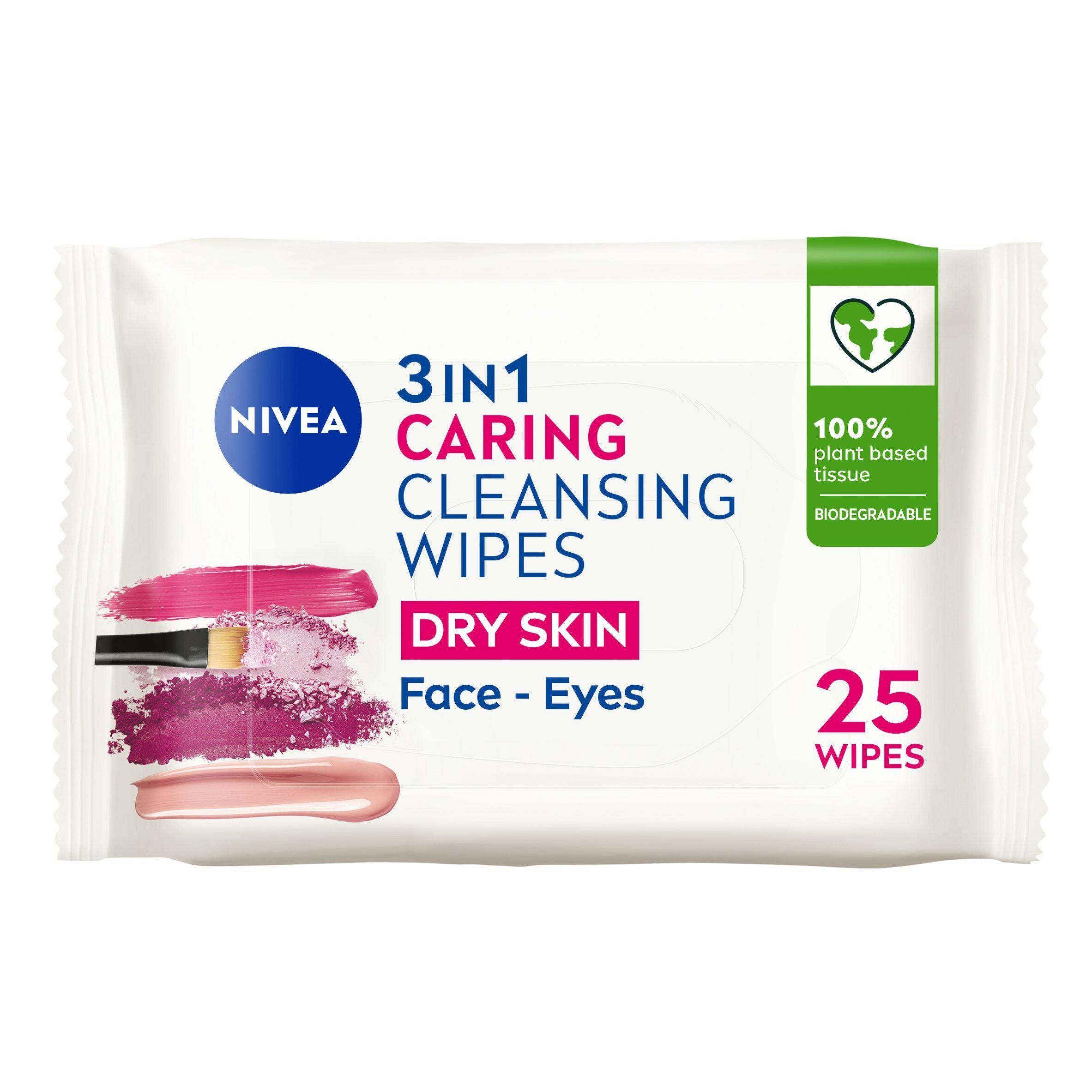 Nivea Biodegradable Cleansing Face Wipes Dry Skin Pack x25 GOODS Sainsburys   