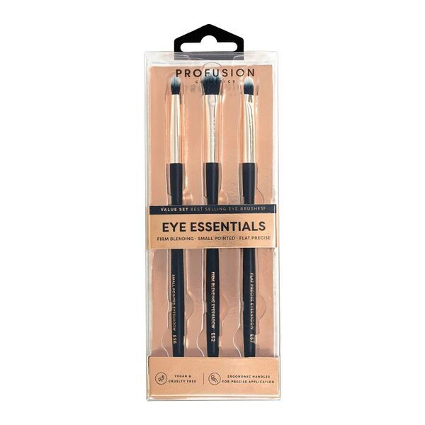 Profusion Cosmetics Eye Essentials - 3 PC Eye Brush Set GOODS Superdrug   