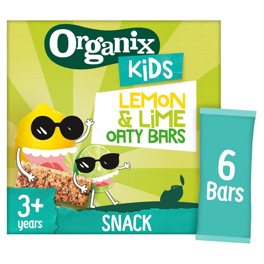 Organix KIDS Luscious Lemon & Lime Organic Oat Snack Bars Multipack 6x Baby Food ASDA   