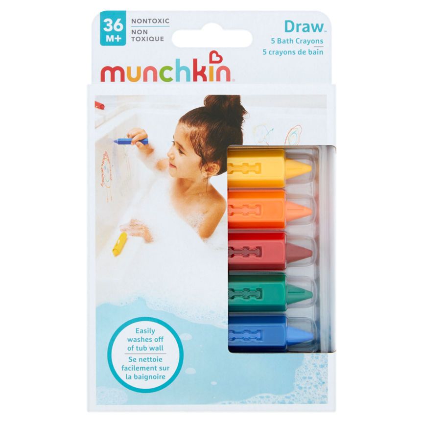 Munchkin 5 Draw Bath Crayons 36m+ Baby accessories & cleaning ASDA   